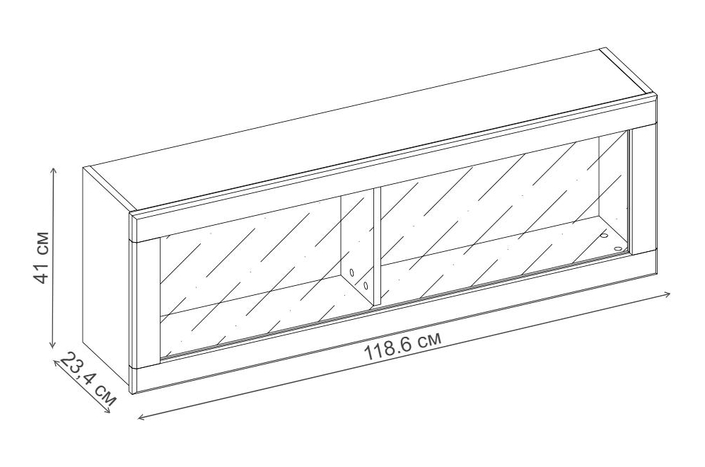 Шкаф навесной Джаз 1V каштан найбори / оникс
