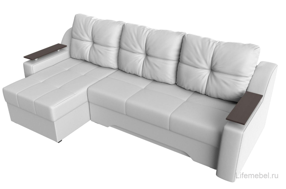 Диван угловой Сенатор экокожа белый левый Диван угловой Сенатор экокожа белый левый