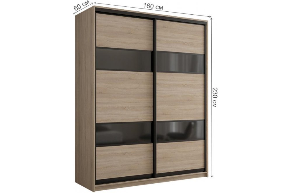 Шкаф-купе Кааппи 7 160х60 дуб сонома светлый Шкаф-купе Кааппи 7 160х60 дуб сонома светлый