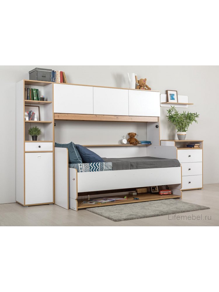 Стеллаж Вель 13.146 белый премиум / дуб золотой craft