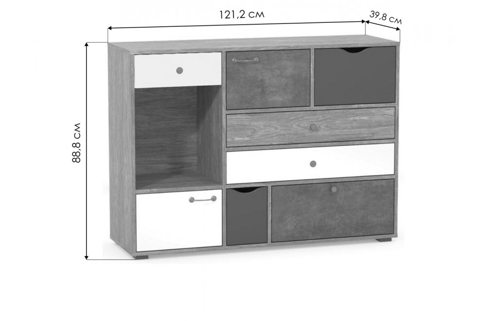 Комод Вайс 10.97 морское дерево винтаж К 015PW / песочный / дуб паллада Комод Вайс 10.97 морское дерево винтаж К 015PW / песочный / дуб паллада