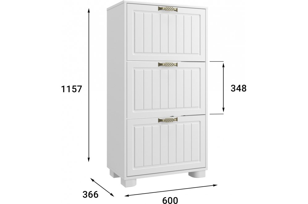 Обувница Монблан МБ-34К белое дерево Обувница Монблан МБ-34К белое дерево