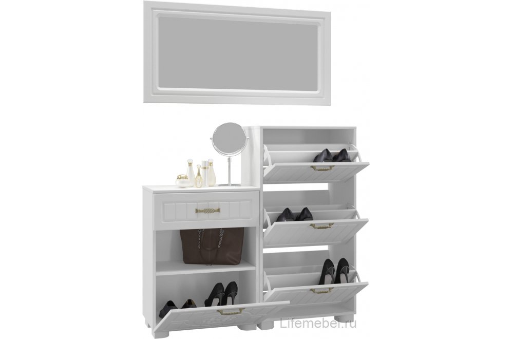 Обувница Монблан МБ-34К белое дерево Обувница Монблан МБ-34К белое дерево