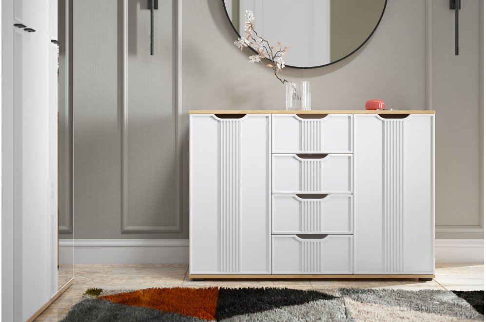 Комод Эмилия ЭЛ-21 дуб крафт золотой / меренга Комод Эмилия ЭЛ-21 дуб крафт золотой / меренга