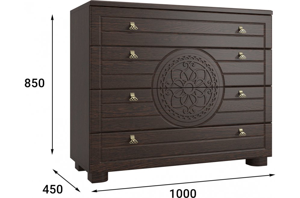 Комод Монблан МБ-37К венге / орех шоколадный Комод Монблан МБ-37К венге / орех шоколадный