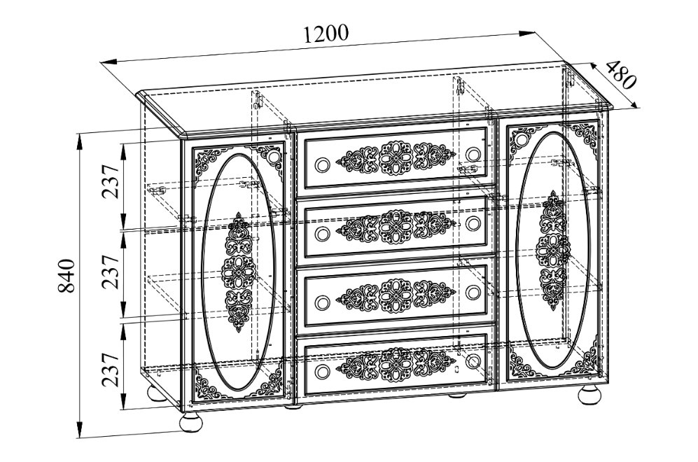 Комод Ассоль плюс АС-19 ваниль Комод Ассоль плюс АС-19 ваниль