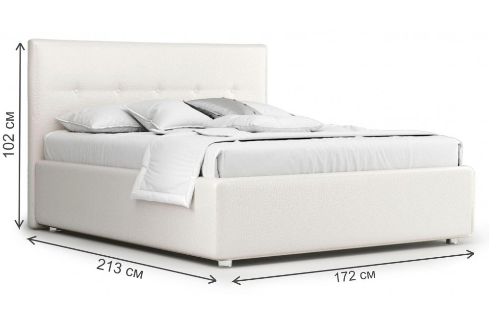 Двуспальная кровать Bianco 180х200 с ПМ экокожа некст 01 Двуспальная кровать Bianco 180х200 с ПМ экокожа некст 01