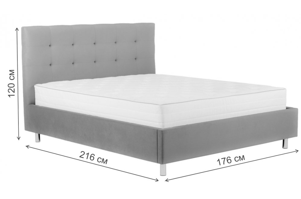 Двуспальная кровать Кейли 160х200 Sky Velvet 12 Двуспальная кровать Кейли 160х200 Sky Velvet 12