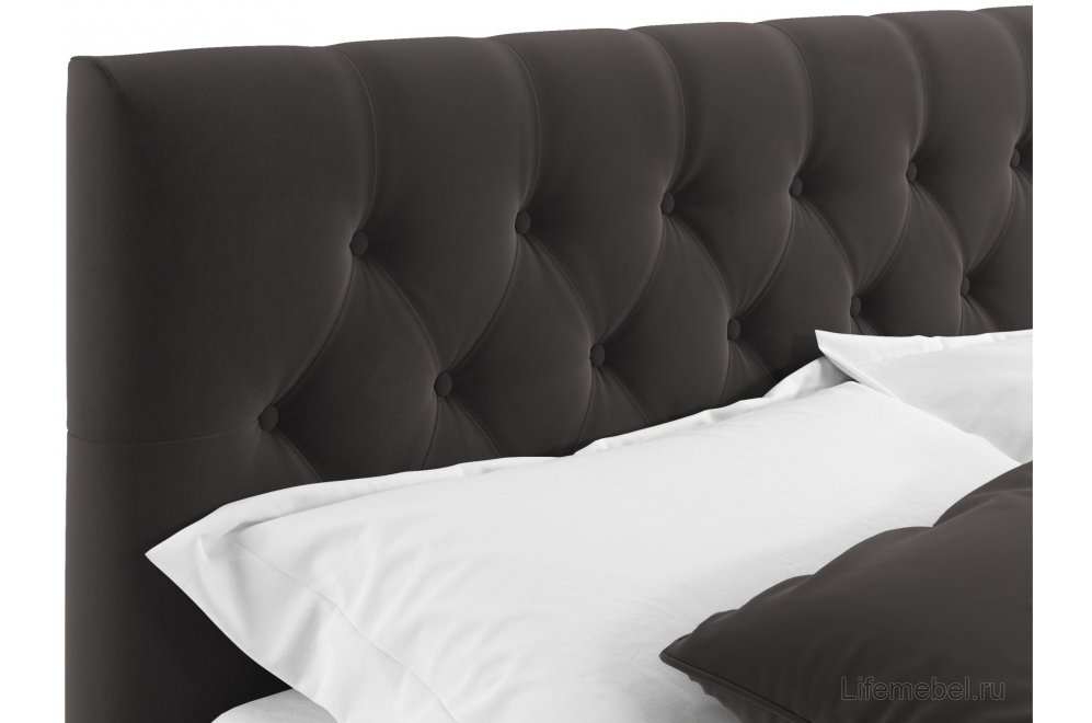 Двуспальная кровать Verona 160х200 с ПМ велюр шоколад Двуспальная кровать Verona 160х200 с ПМ велюр шоколад