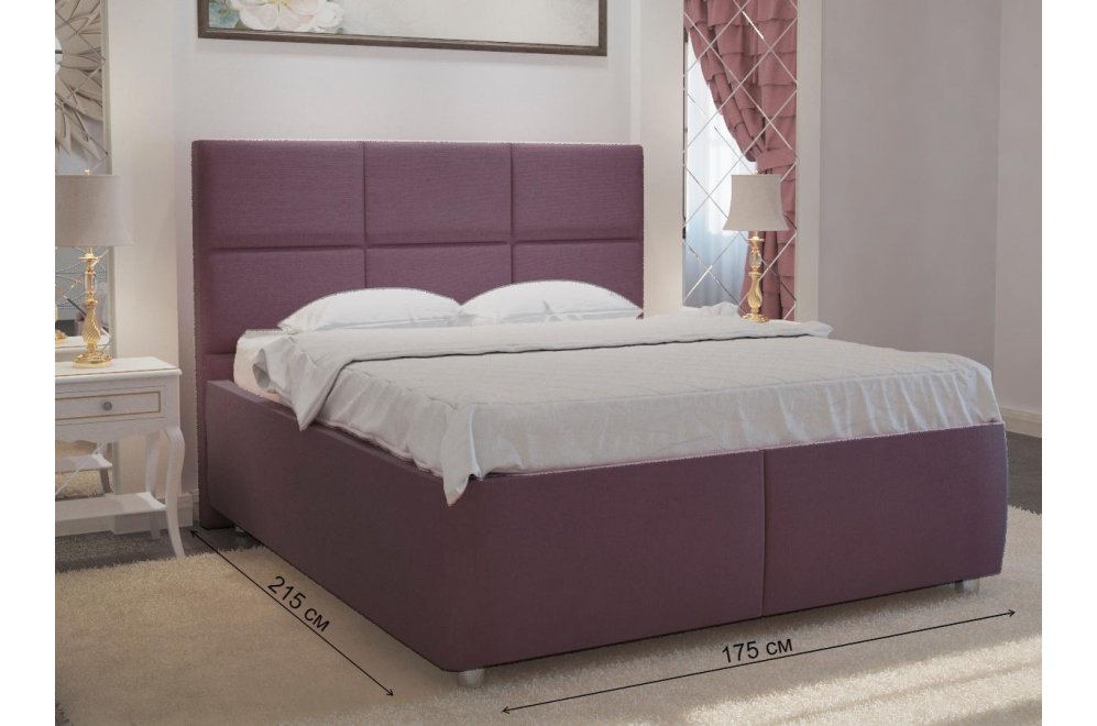 Кровать двуспальная Афродита-5 160 х 200 см с ПМ велюр shaggy plum Кровать двуспальная Афродита-5 160 х 200 см с ПМ велюр shaggy plum
