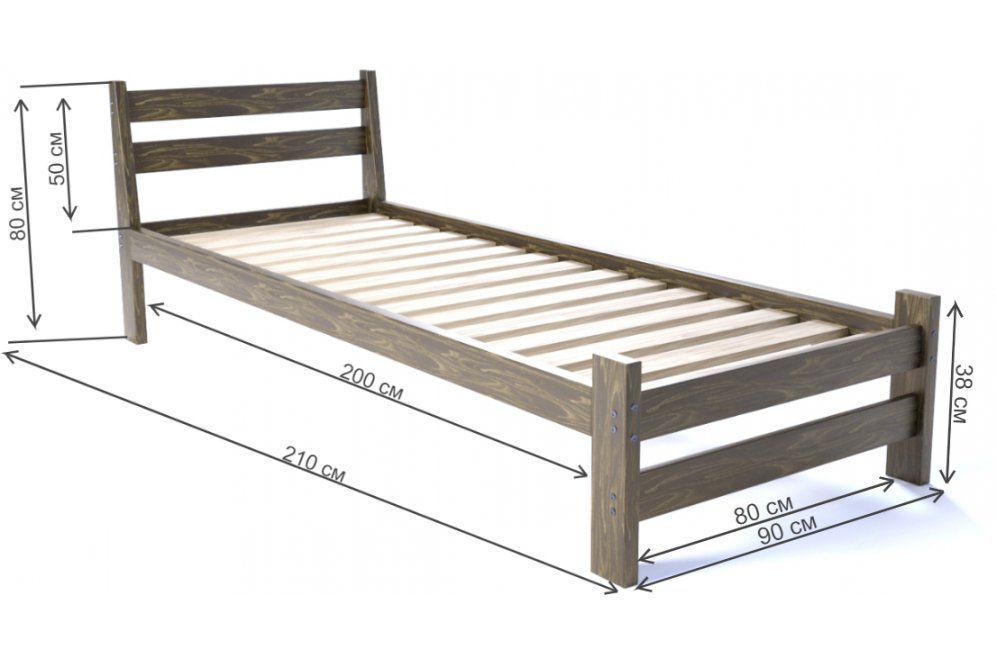 Односпальная кровать Мишка 80 x 200 см усиленная / с основанием венге Односпальная кровать Мишка 80 x 200 см усиленная / с основанием венге