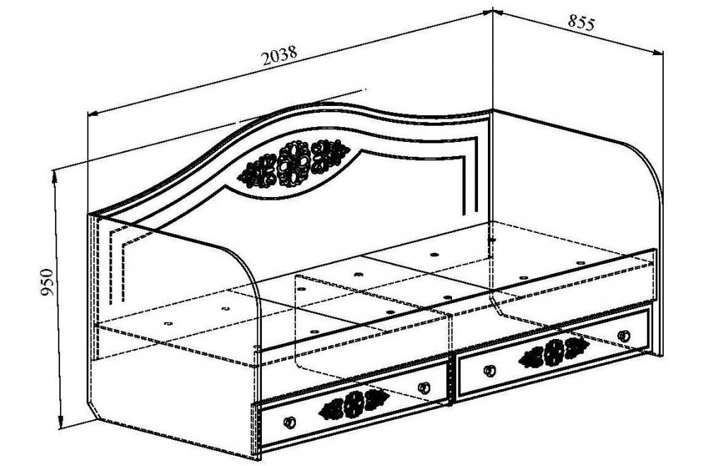 Софа Ассоль АС-10 80х200 белое дерево Софа Ассоль АС-10 80х200 белое дерево