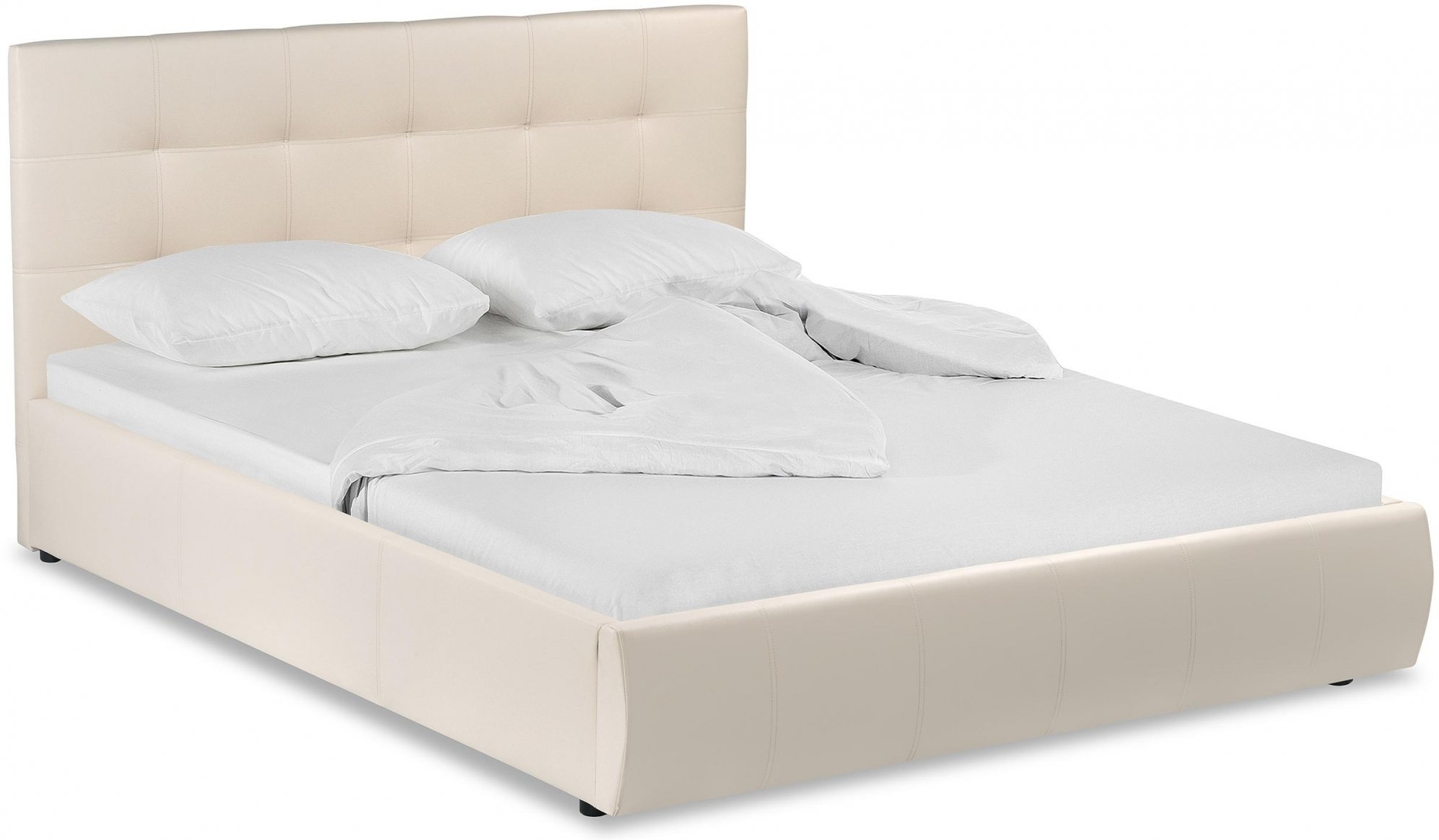 Полутораспальная кровать Афродита-2 140х200 с ПМ светло-серый велюр bingo ash