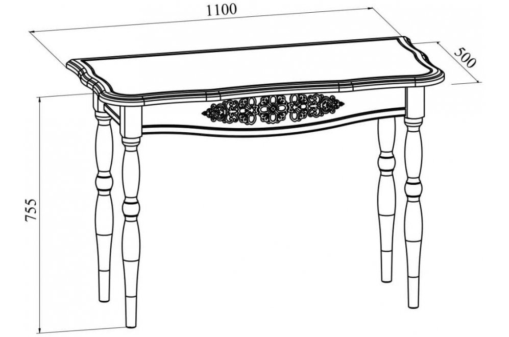 Консольный столик Ассоль плюс АС-36 ваниль Консольный столик Ассоль плюс АС-36 ваниль