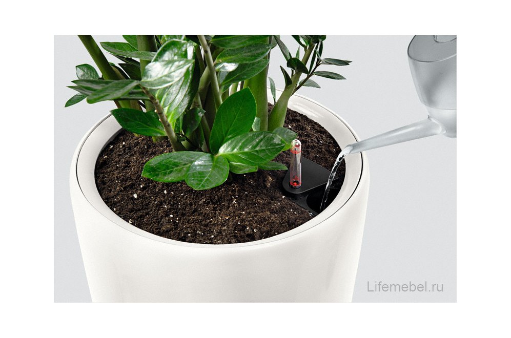 Кашпо Lechuza 15780 RONDO 32 Белый блестящий