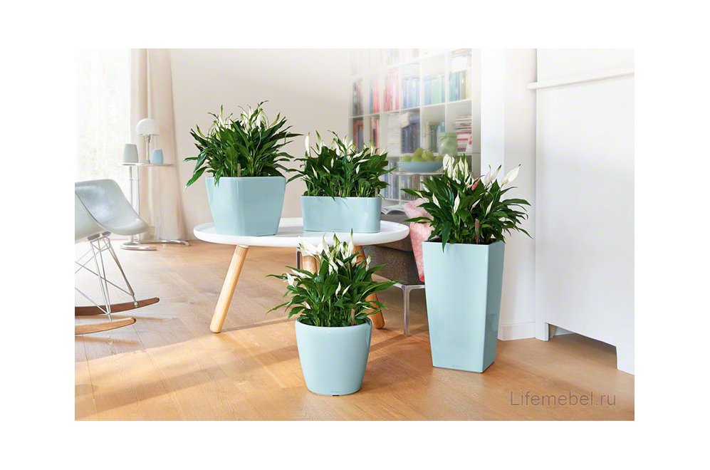 Кашпо Lechuza 16123 QUADRO LS 21 Антрацитовый металлик