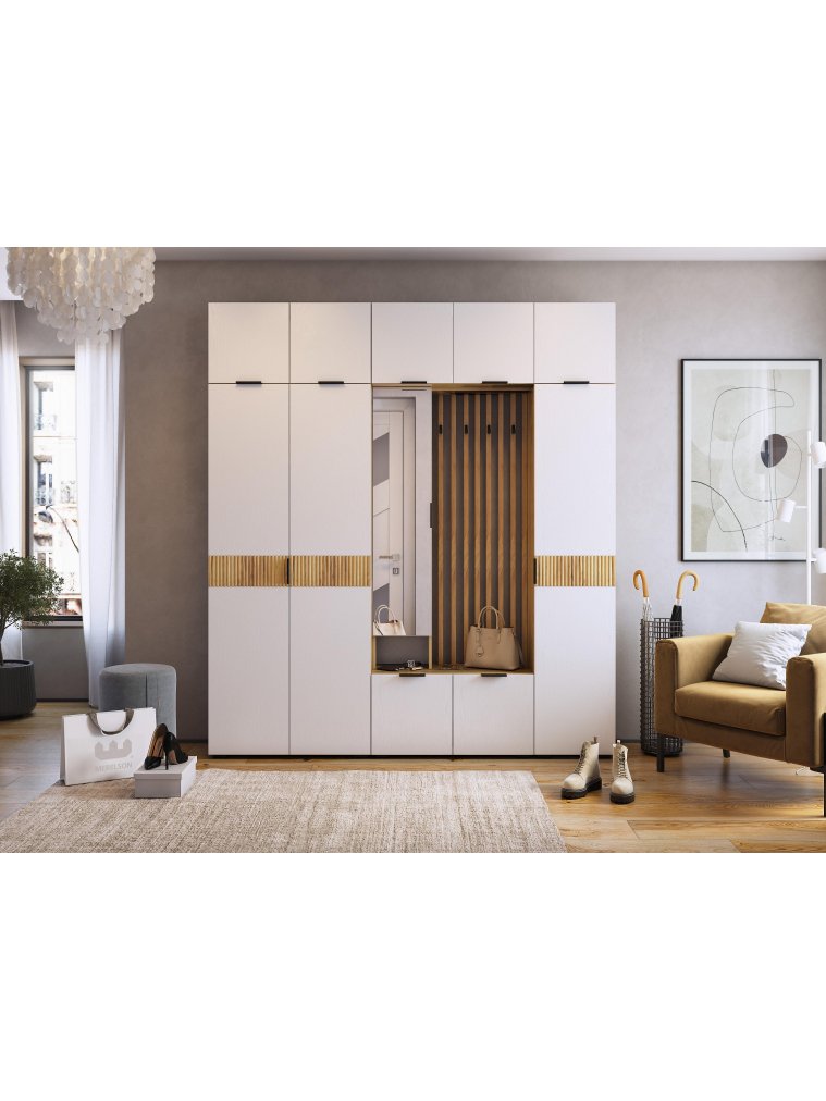 Шкаф Бери 40 дуб крафт золотой / белое дерево Шкаф Бери 40 дуб крафт золотой / белое дерево