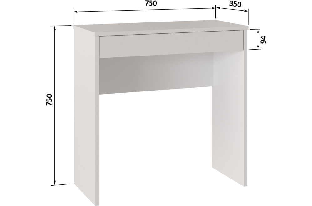 Письменный стол Теск белый РЕ / белый РЕ