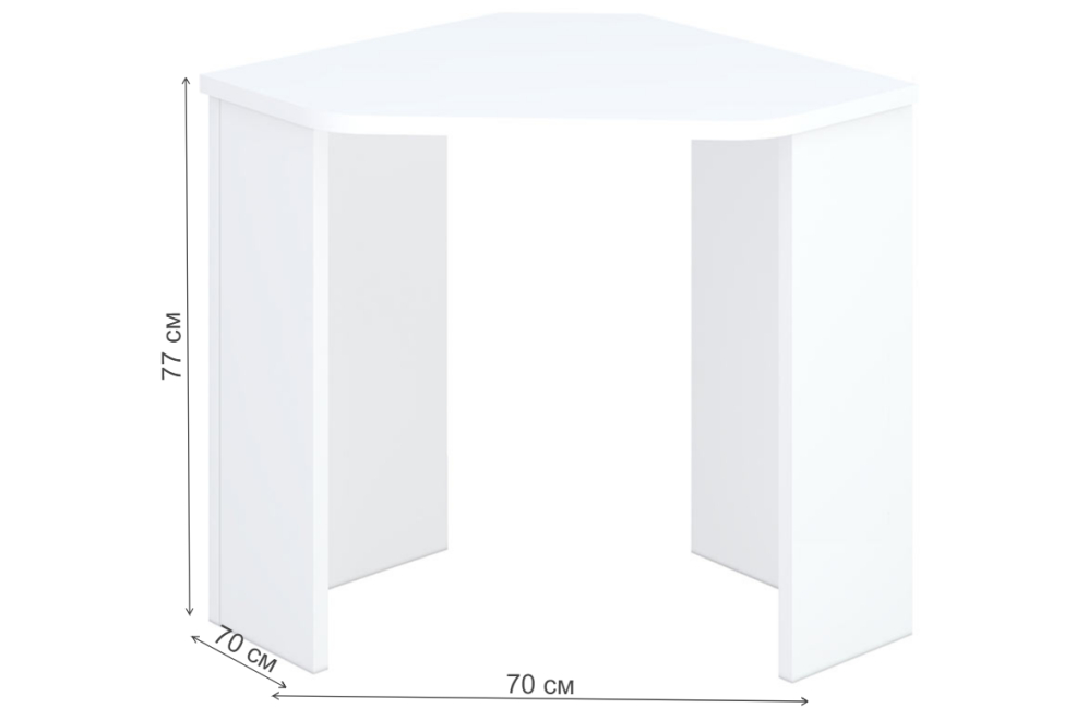 Стол компьютерный угловой 70 х 70 см белый
