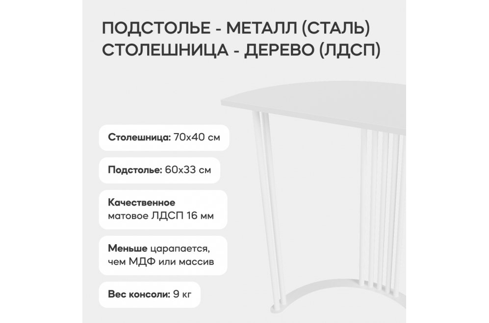 Консольный столик Violur 40x75x70 белый Консольный столик Violur 40x75x70 белый