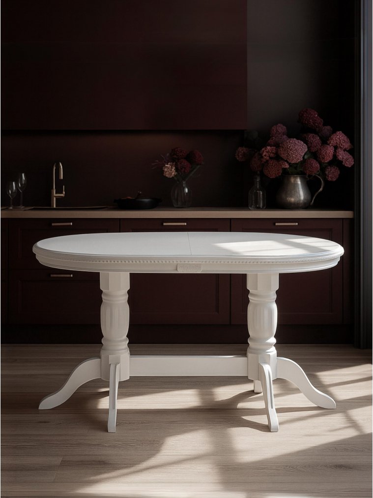 Деревянный стол Эвклаз овальный белый Деревянный стол Эвклаз овальный белый