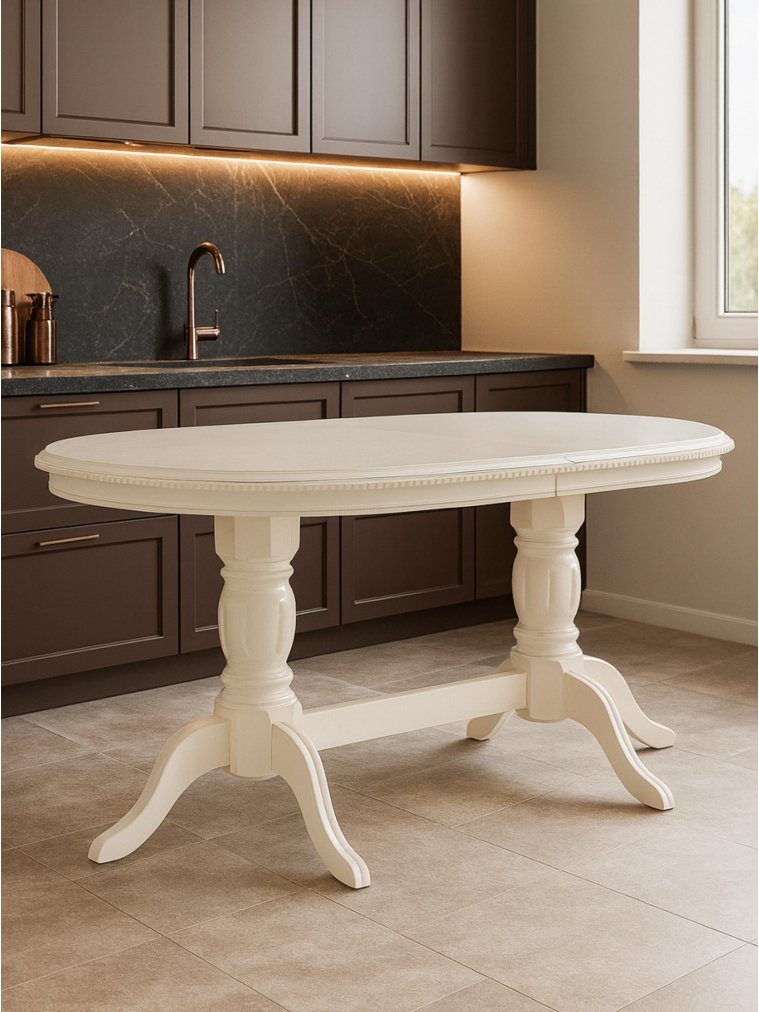 Деревянный стол Эвклаз овальный бежевый Деревянный стол Эвклаз овальный бежевый