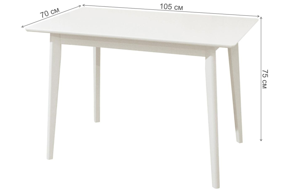Деревянный стол Скандинавия Мини белая эмаль Деревянный стол Скандинавия Мини белая эмаль