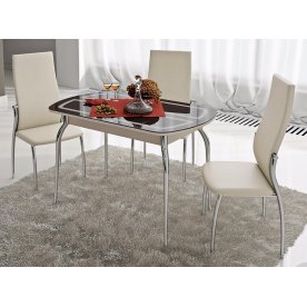 Стол Милан СМ-203.23.01 коричневый / дуб белфорт