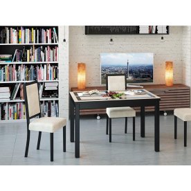 Стол обеденный раздвижной Диез Т11 С-343 венге / дуб миланский стекло с рисунком