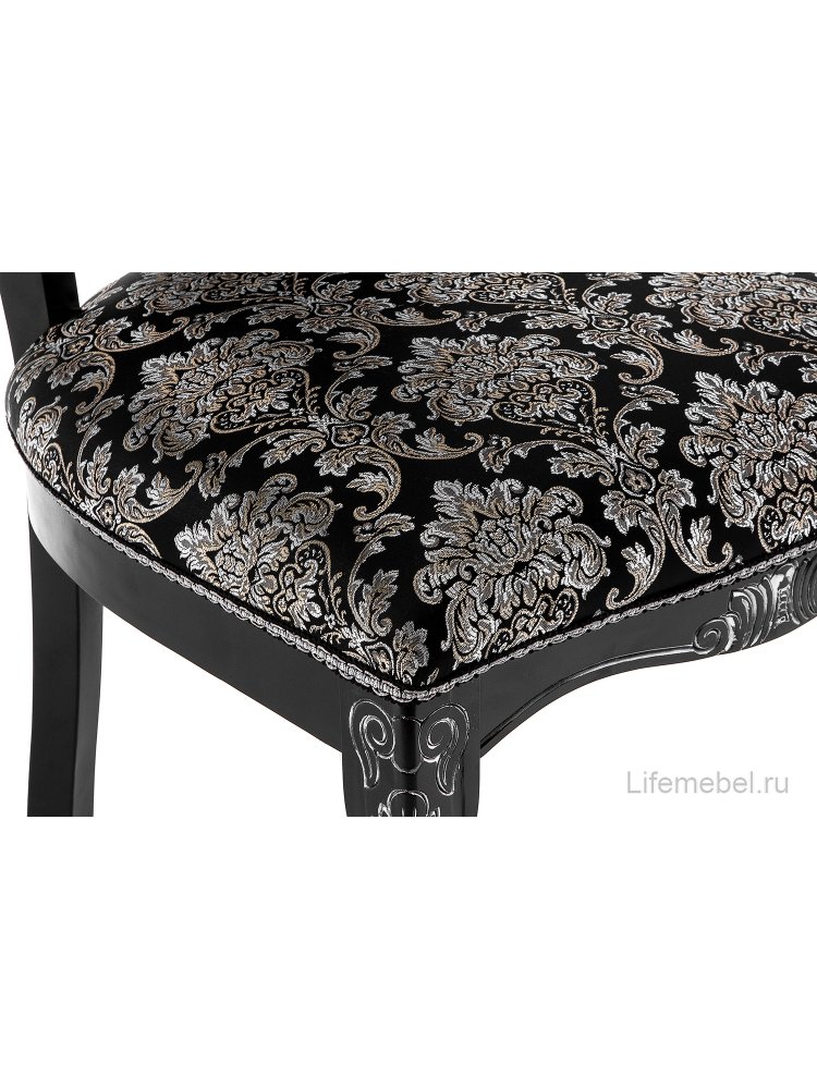 Стул Клето патина серебро / черный