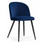Стул на металлокаркасе Gabi 1 dark blue / black темно-синий велюр / черный / золото