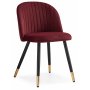 Стул на металлокаркасе Gabi wine red / black темно-красный велюр / золото