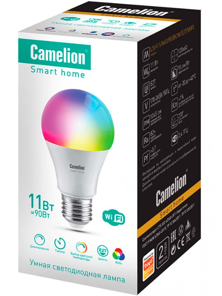 Умная лампа LSH11/A60/RGBСW/Е27/WIFI Умная лампа LSH11/A60/RGBСW/Е27/WIFI