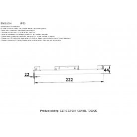Магнитный трековый светильник CLT 0.33 001 12W BL T3000K