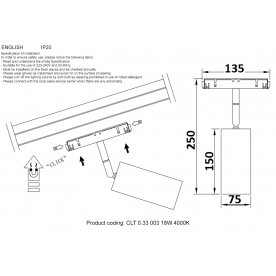 Магнитный трековый светильник CLT 0.33 003 18W WH 4000K