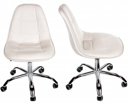 Компьютерный стул Eames PC-306 на колесах белый