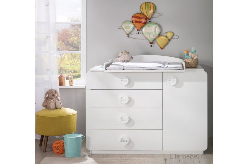 Комод детский Baby Cotton L белый