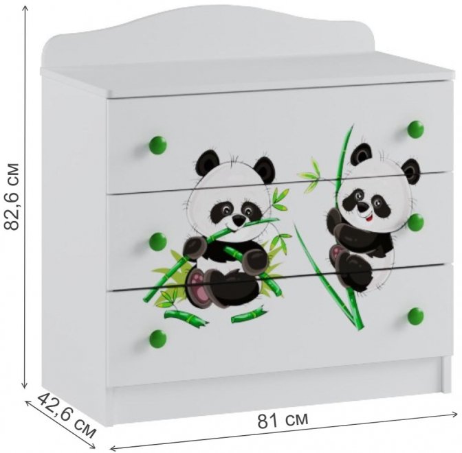 Комод Сладкий Соня белый / панда