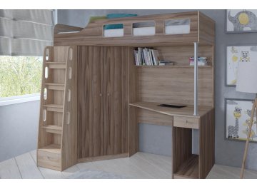 Детская кровать Астра 7 дуб сонома / орех