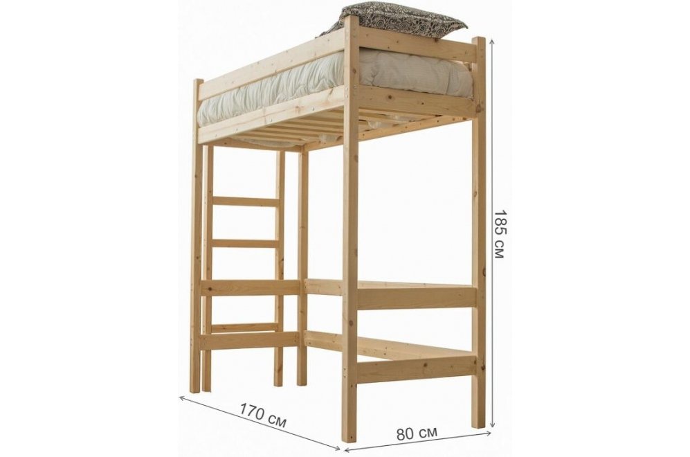Кровать-чердак Бернар 70х160