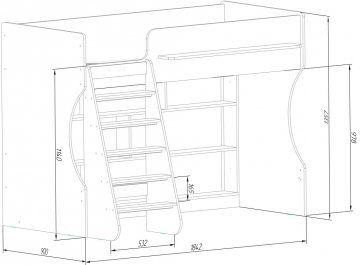Кровать-чердак Капризун 1 Р432