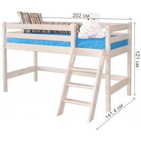 Кровать-чердак Соня с наклонной лестницей вариант 12