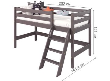 Кровать-чердак Соня с наклонной лестницей вариант 12