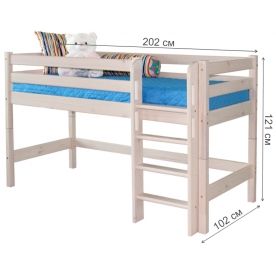 Кровать-чердак Соня с прямой лестницей вариант 11