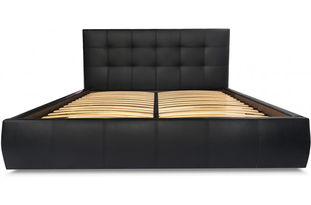 Полутораспальная кровать Афродита-2 120х200 экокожа черная