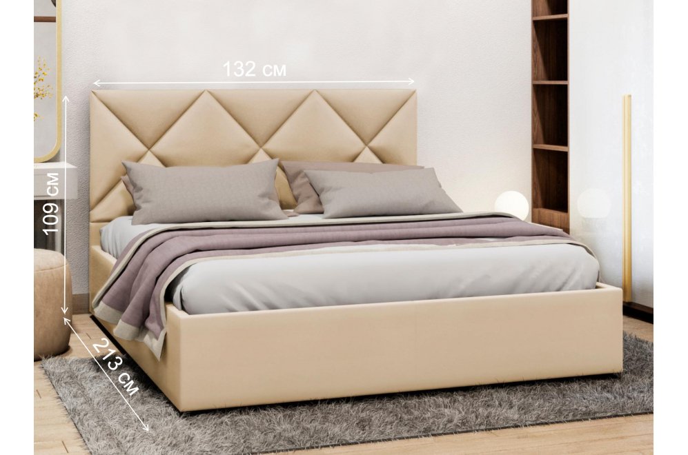 Полутораспальная кровать Афродита-6 120х200 с ПМ экокожа marvel cream