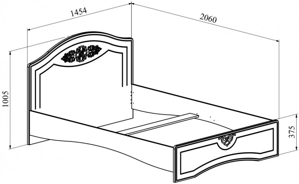 Полутораспальная кровать Ассоль плюс АС-112K 140х200 ваниль