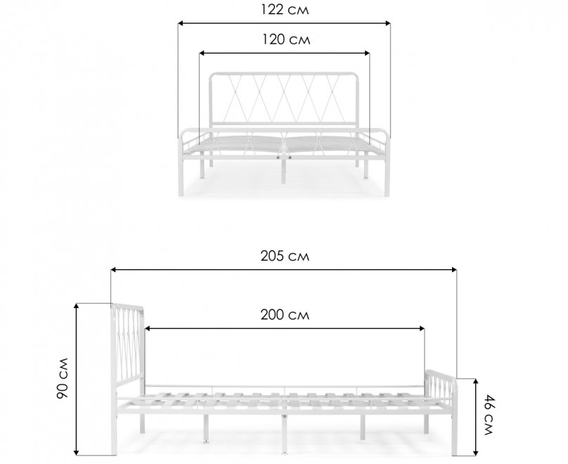 Полутораспальная кровать Иоханна 18 120х200 белая