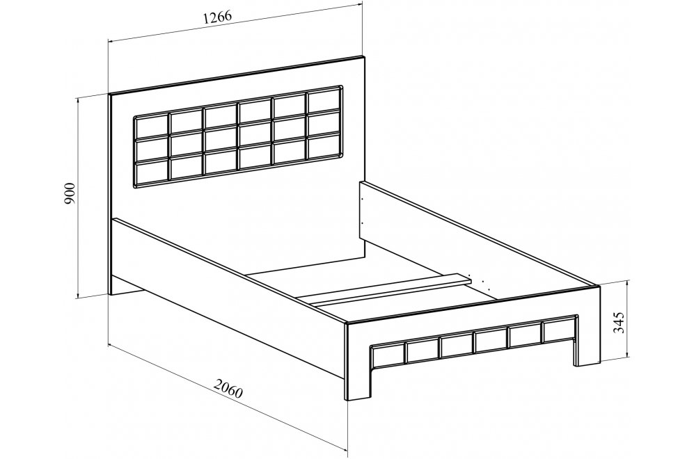 Полутораспальная кровать Изабель ИЗ-710K 120х200 белое дерево
