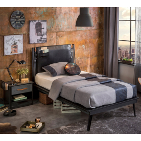 Полутораспальная кровать Line Dark Metal